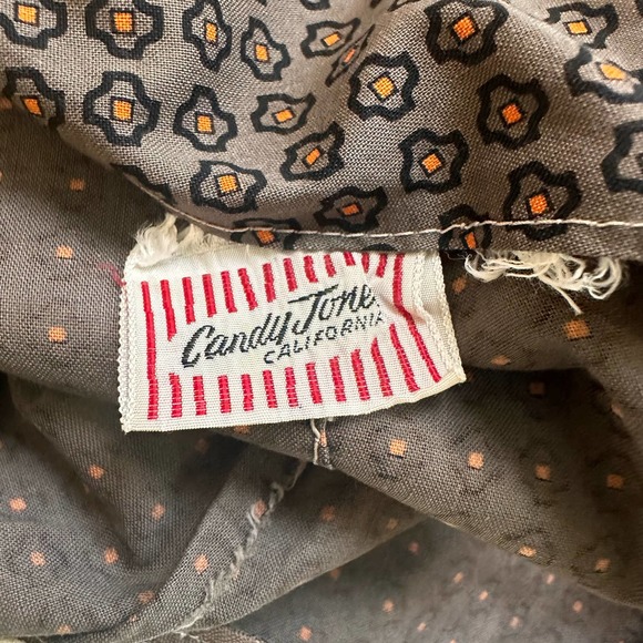 Candy Jones California 50's 60's Vintage Greyish Brown Day Dress sz XS/0 - Picture 12 of 15